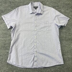 Marc Anthony Mens Purple Floral Slim Fit Short Sleeve Button-Down Shirt‎ XL
